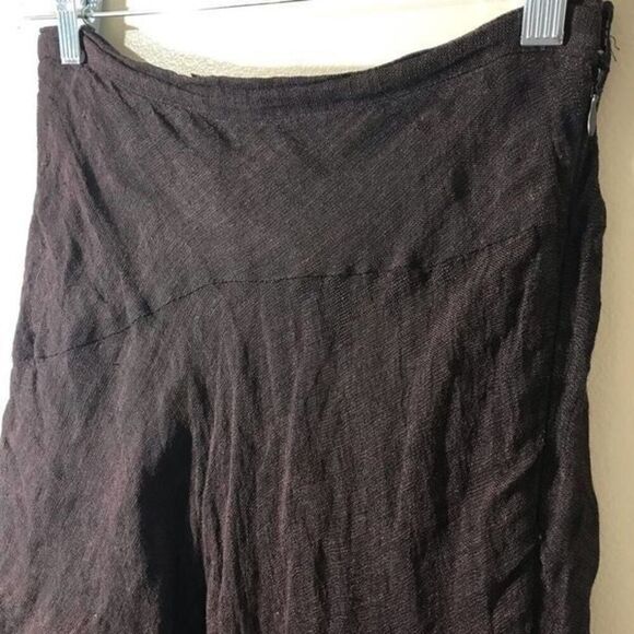 DIGBY’S BOUTIQUE Italian Silk blend Size small Asymmetric skirt Brown - Picture 6 of 12